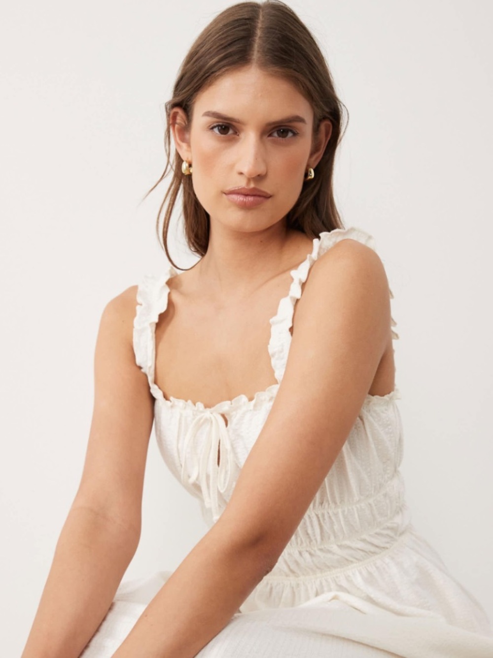 SHEIN White Smocked Sundress